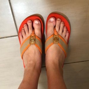 tory burch flip flop wedges
